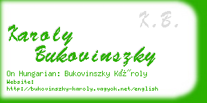 karoly bukovinszky business card